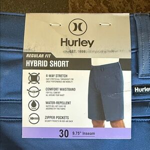 Hurley Men's Regular Fit Blue Hybrid Shorts